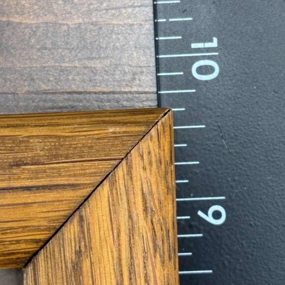 Vintage Framed Cross Stitch Country House or Red Barn in Solid Oak Wood Frame - Picture 10 of 12